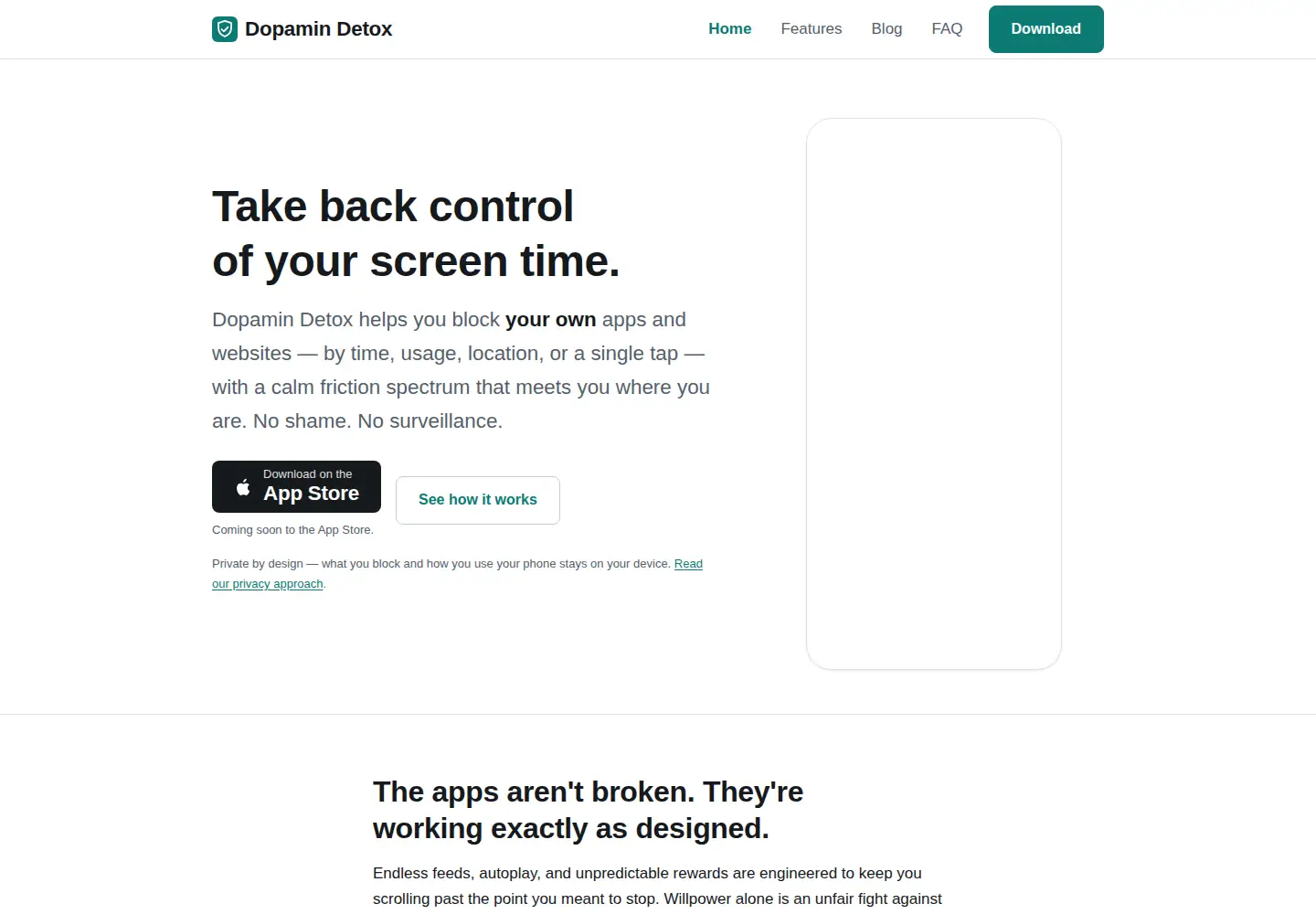 Captured homepage of dopamindetox.app in the current scan