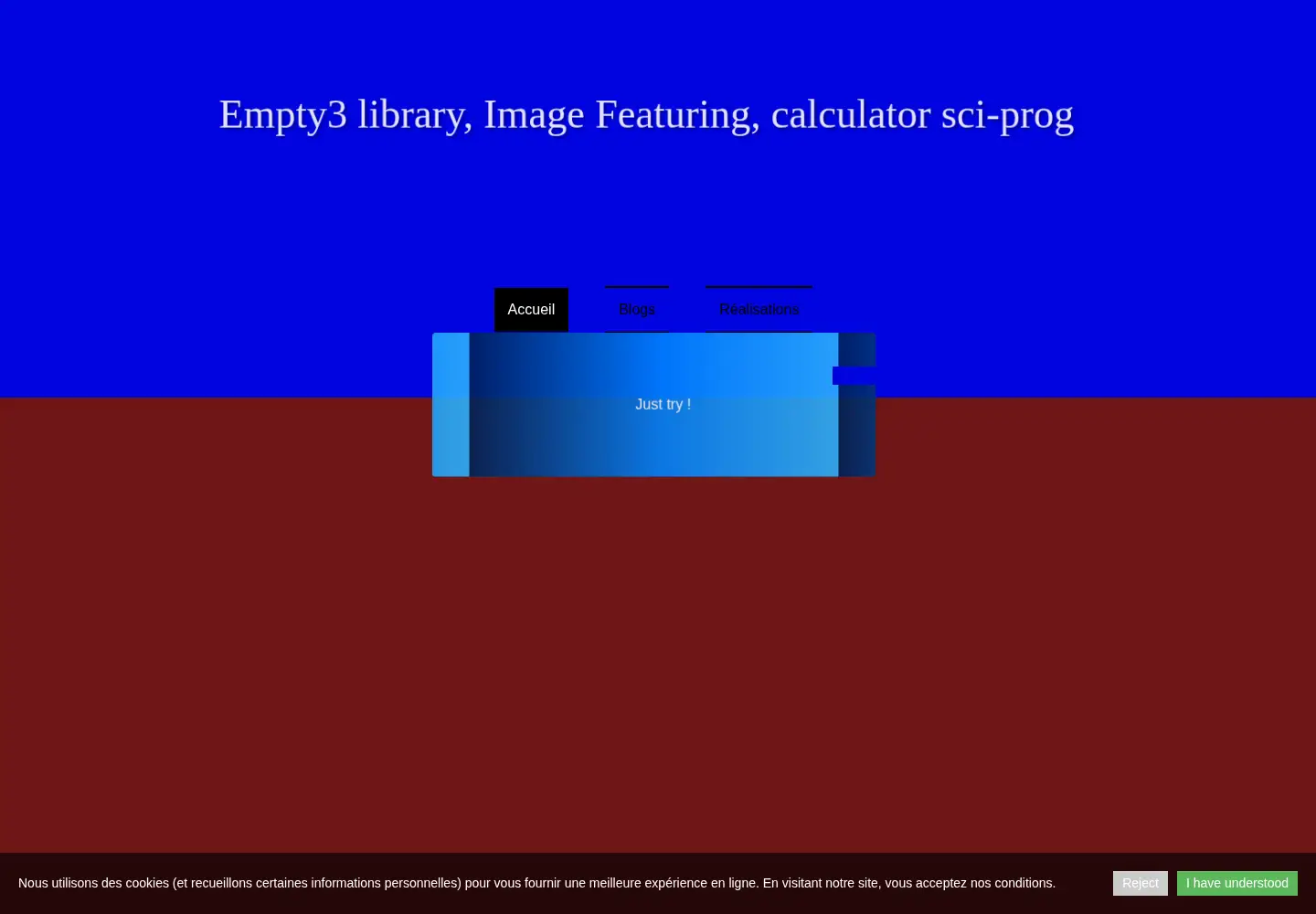 Captured homepage of empty3.app in the current scan