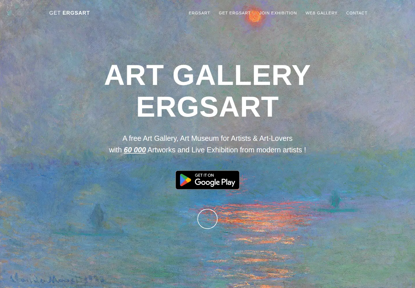Captured homepage of ergsart.app in the current scan