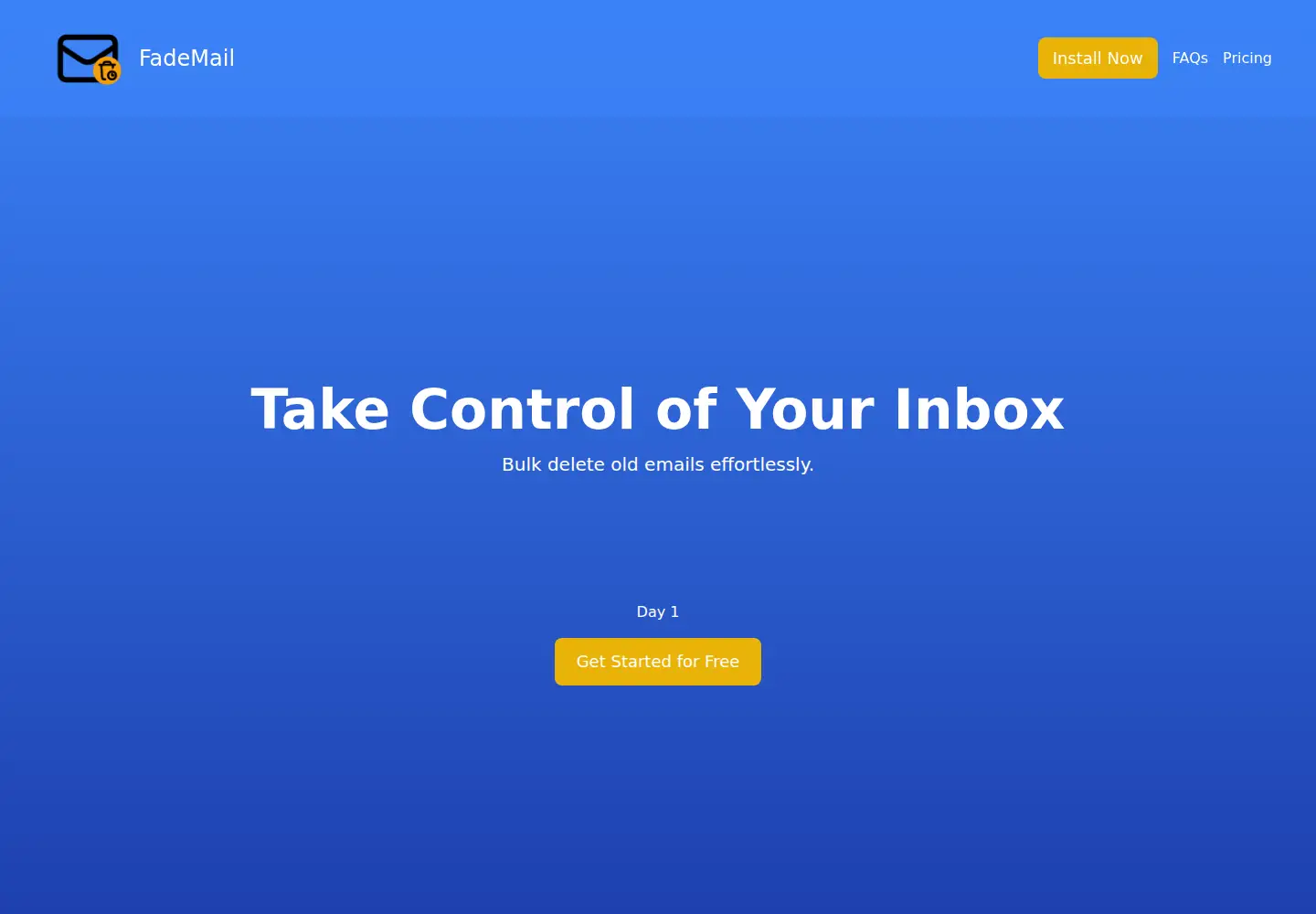 Screenshot of fademail.app