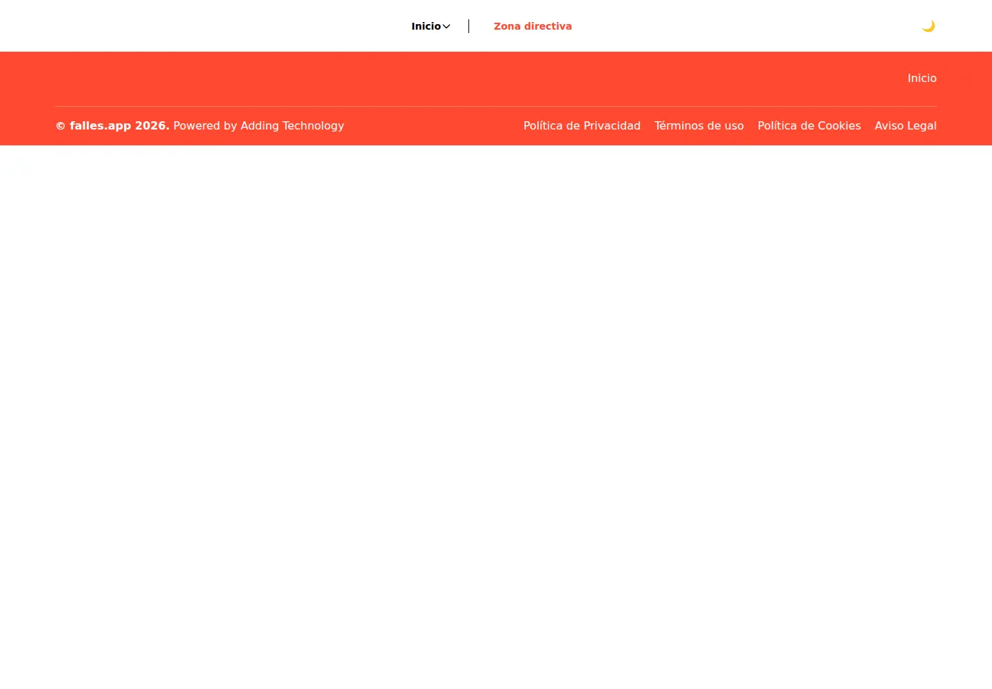 Captured homepage of falles.app in the current scan