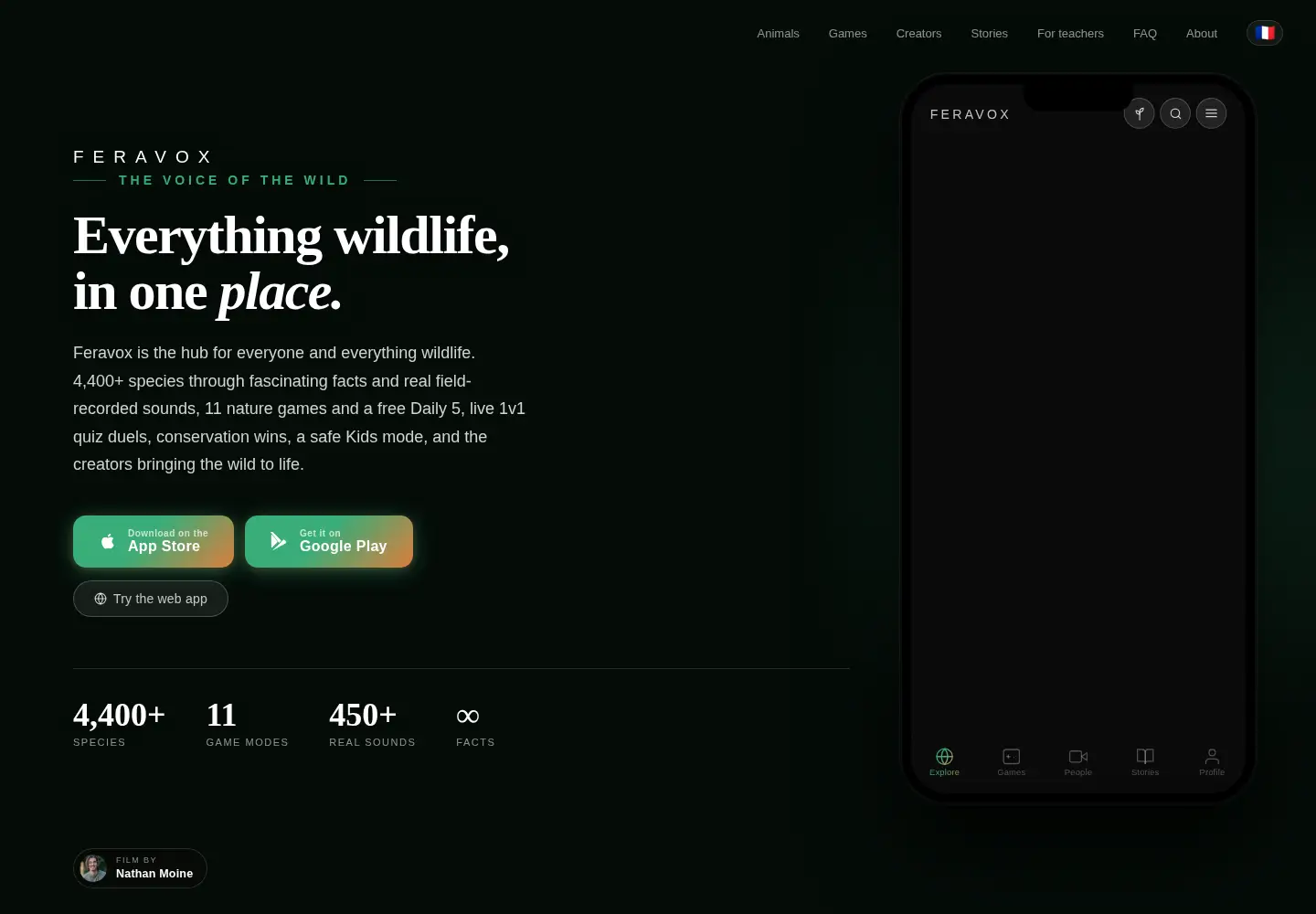 Captured homepage of feravox.app in the current scan
