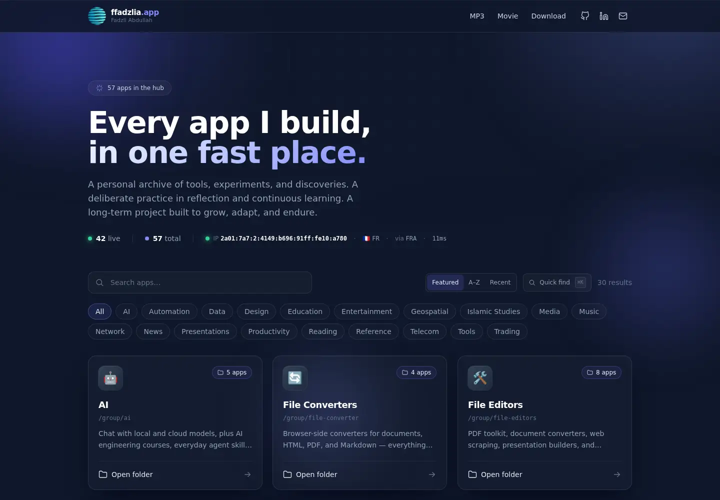 Screenshot of ffadzlia.app