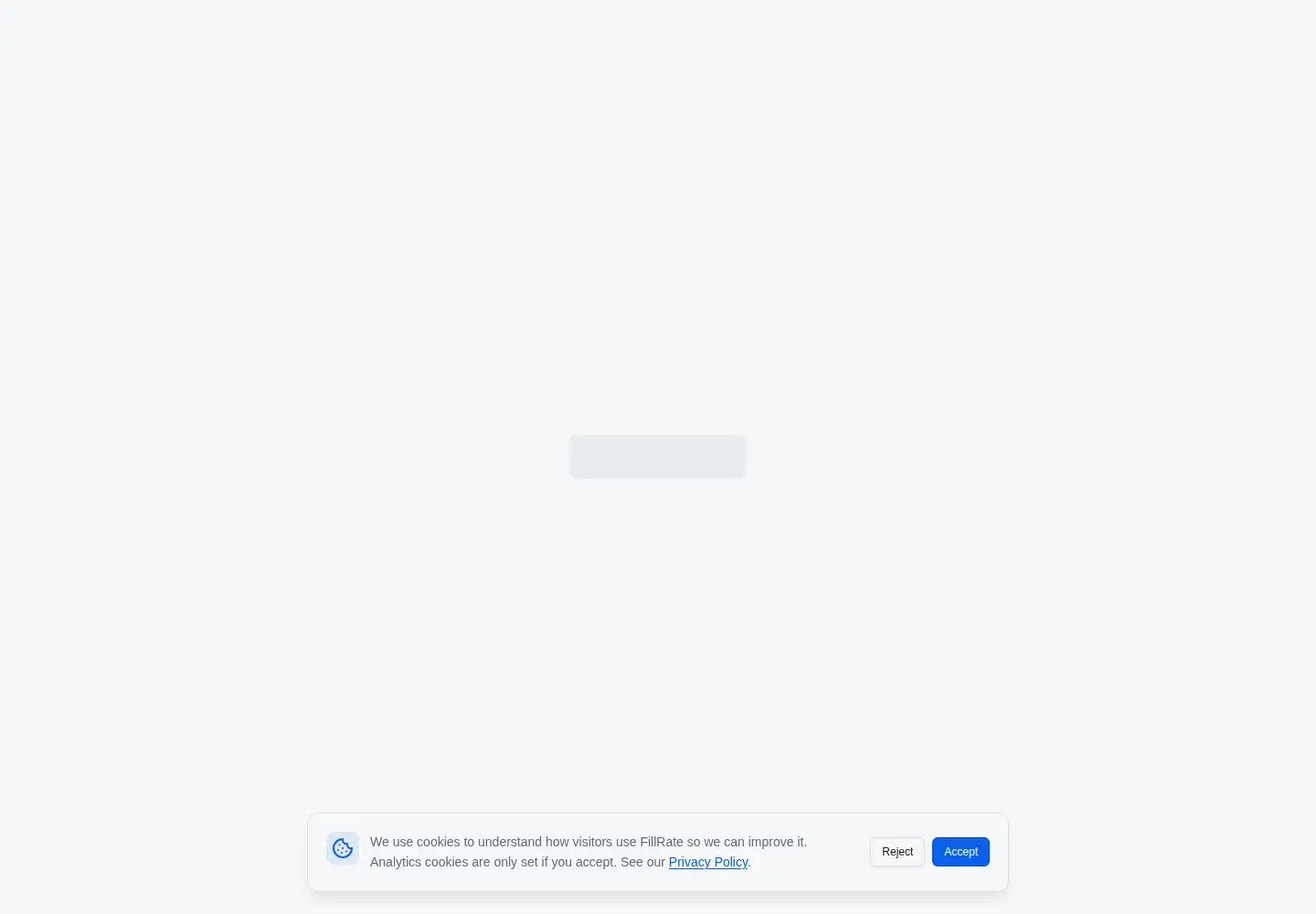 Captured homepage of fillrate.app in the current scan