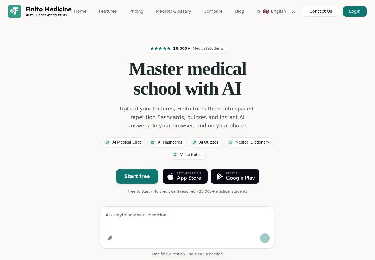 Captured homepage of finitoai.app in the current scan