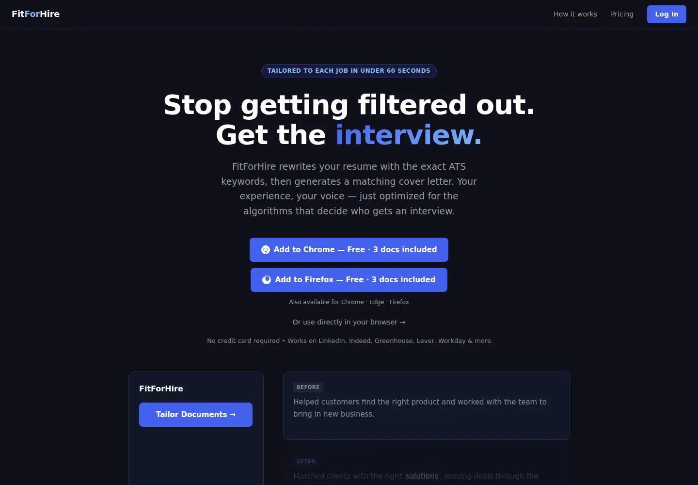 Captured homepage of fitforhire.app in the current scan