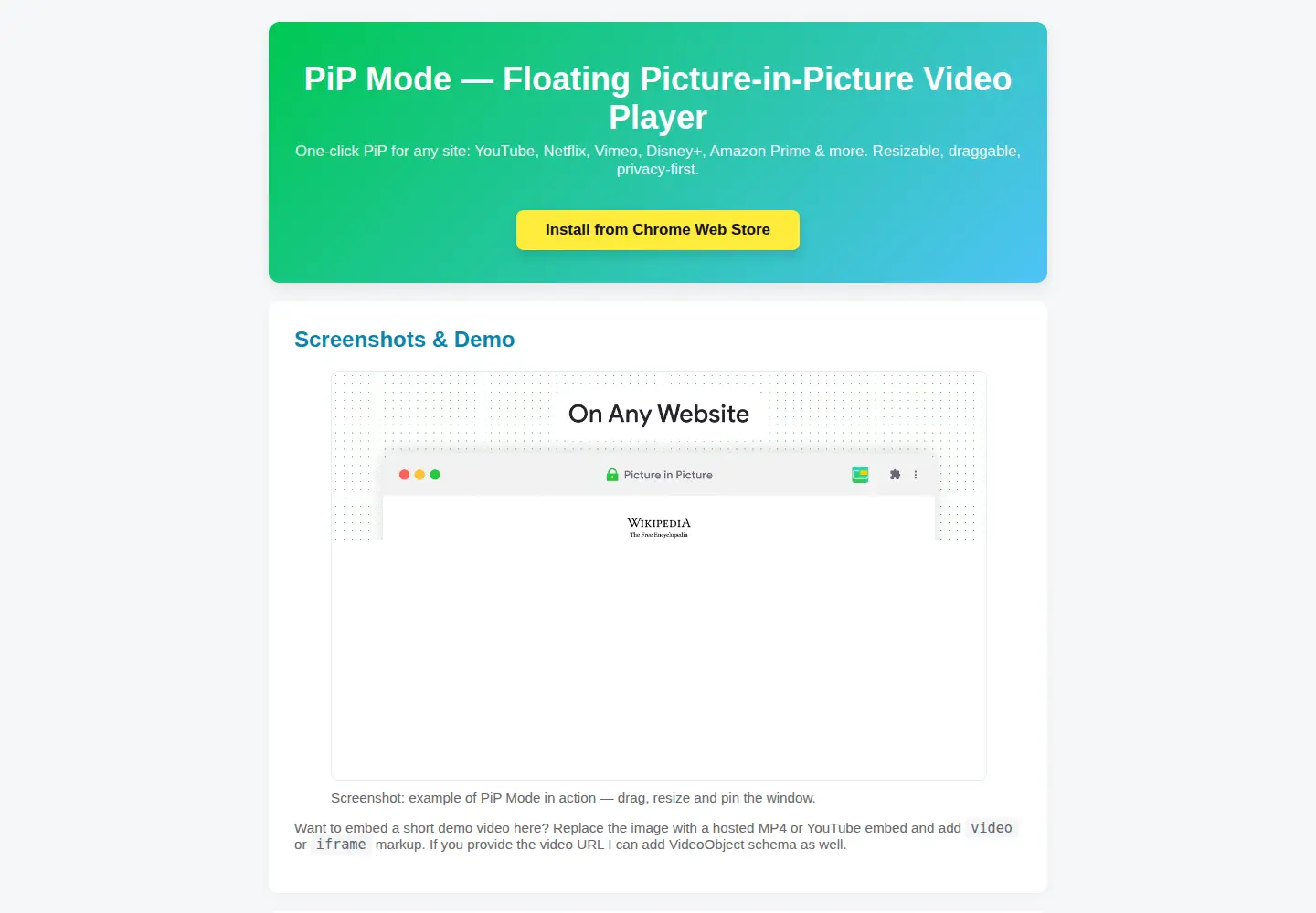 Screenshot of floatplayer.app