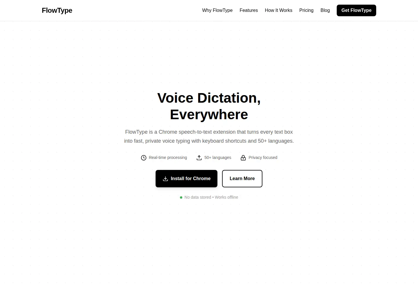 Captured homepage of flow-type.app in the current scan