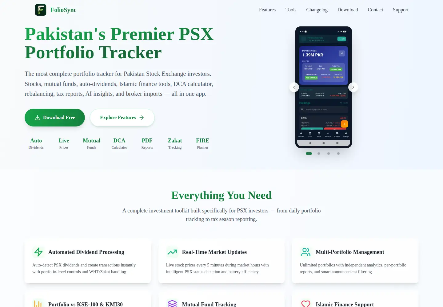 Screenshot of foliosync.app