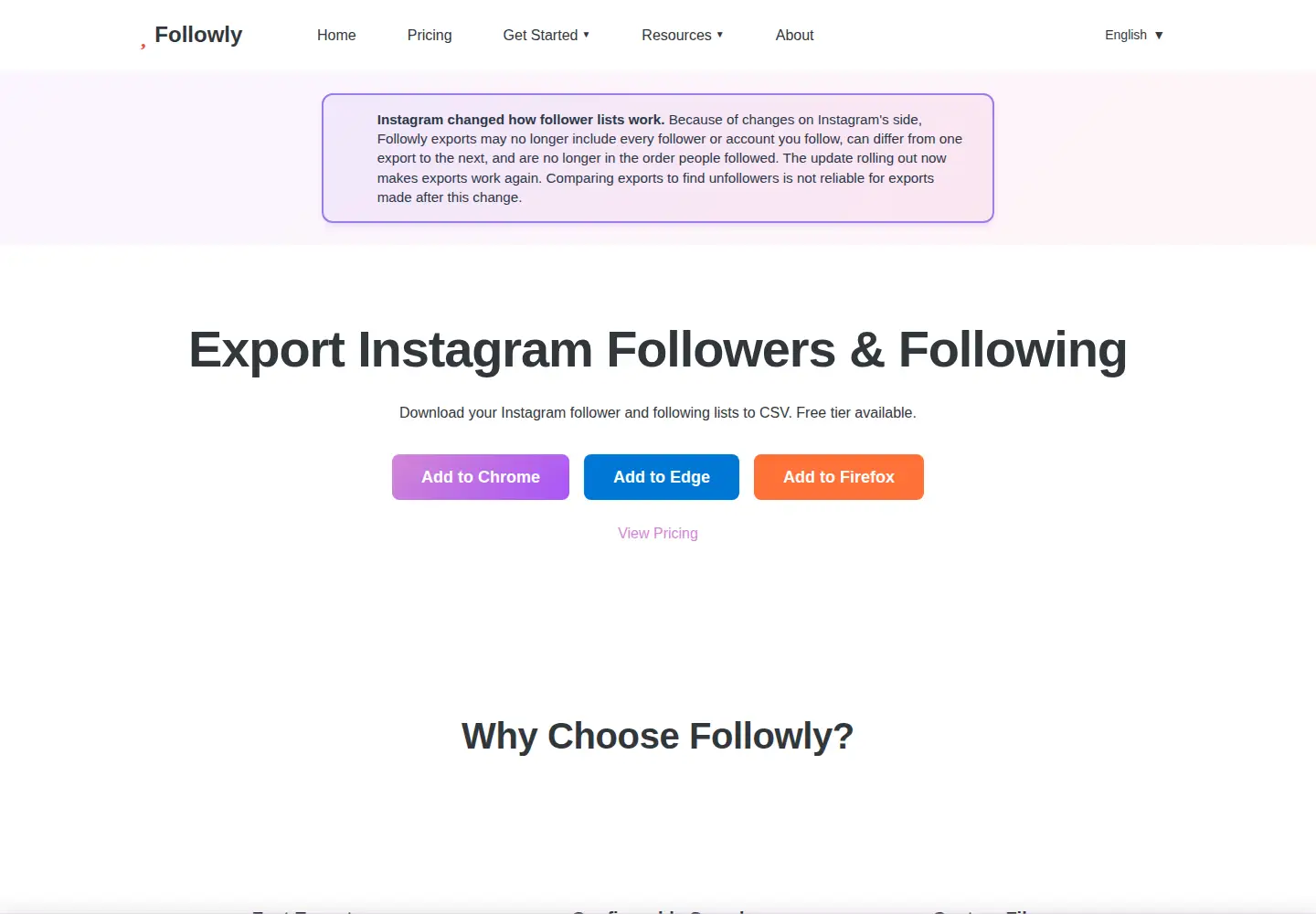 Captured homepage of followly.app in the current scan