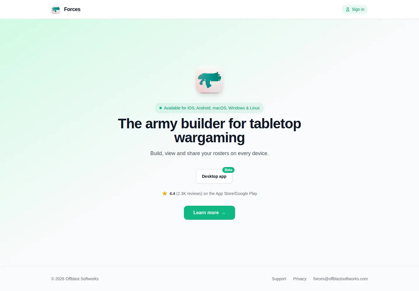 Screenshot of forces.app