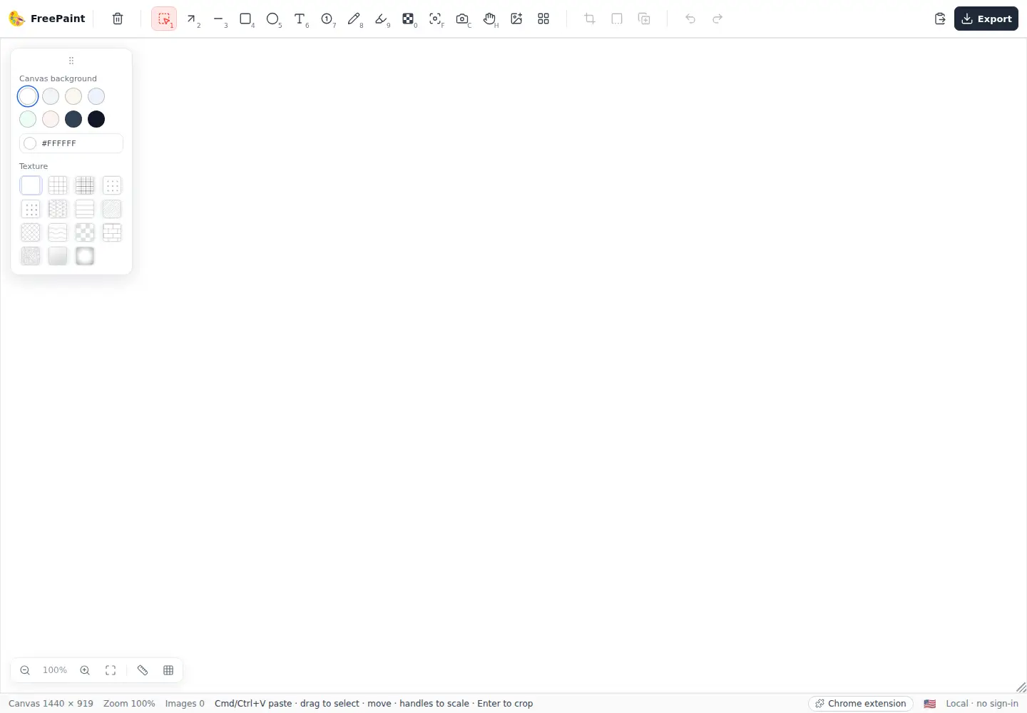 Screenshot of freepaint.app