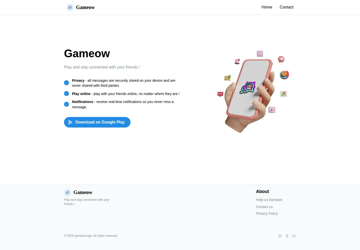 Screenshot of gameow.app