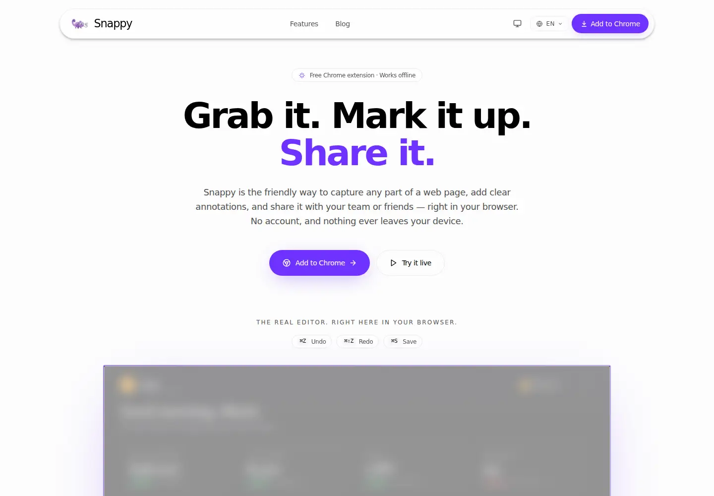 Screenshot of get-snappy.app