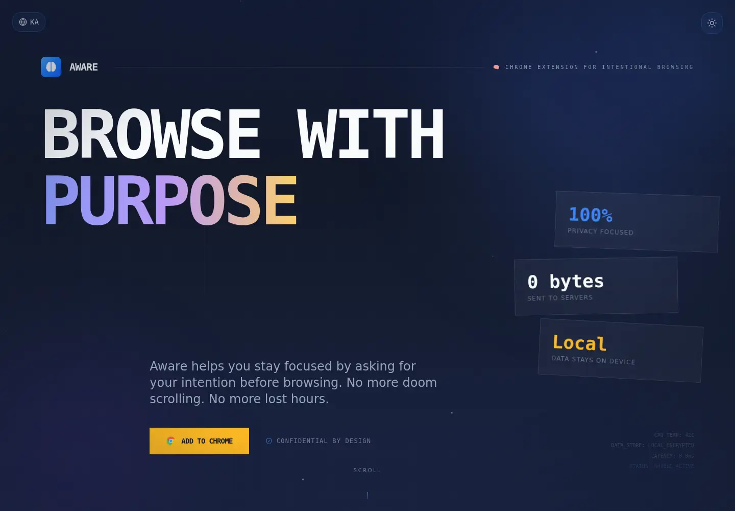 Screenshot of getaware.app