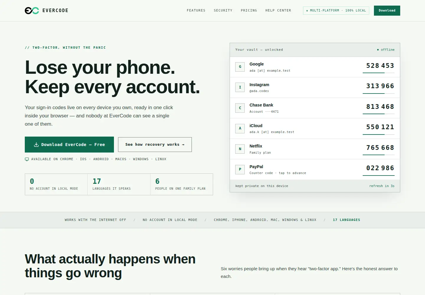 Screenshot of getevercode.app