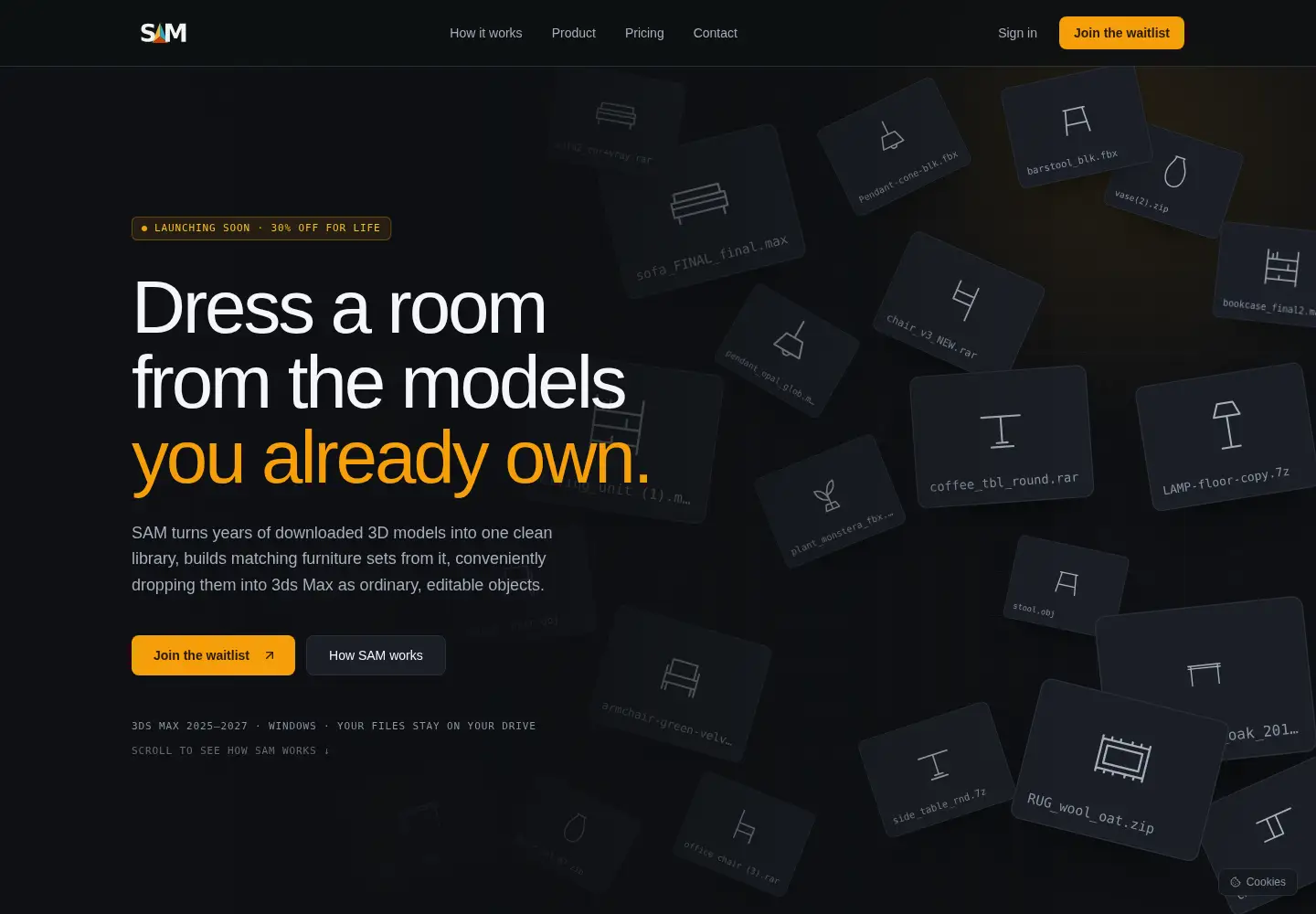 Screenshot of getsam.app