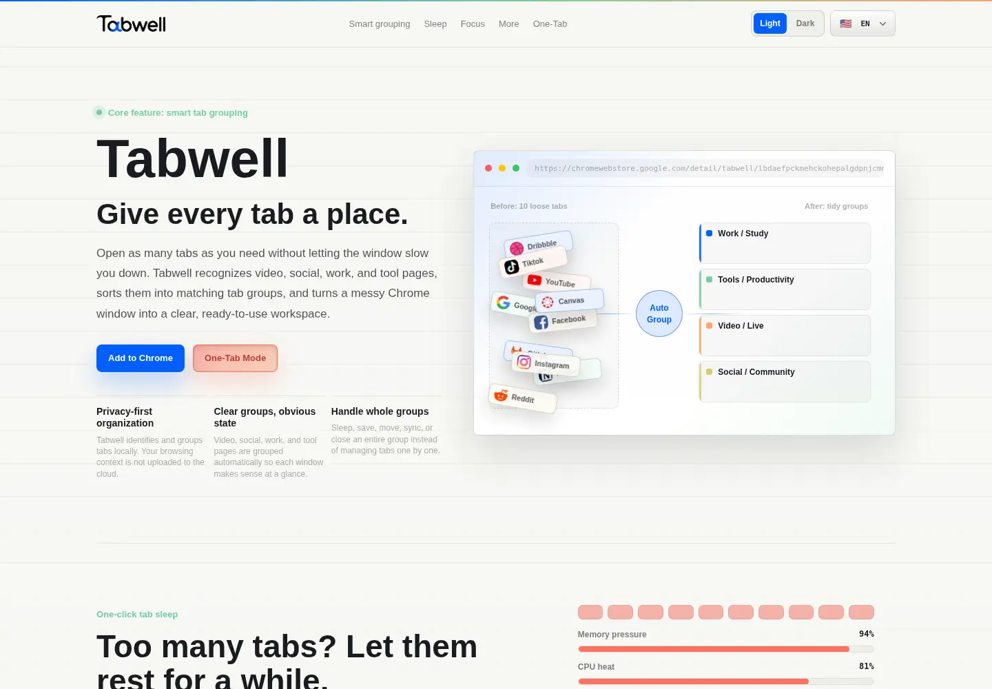 Screenshot of gettabwell.app