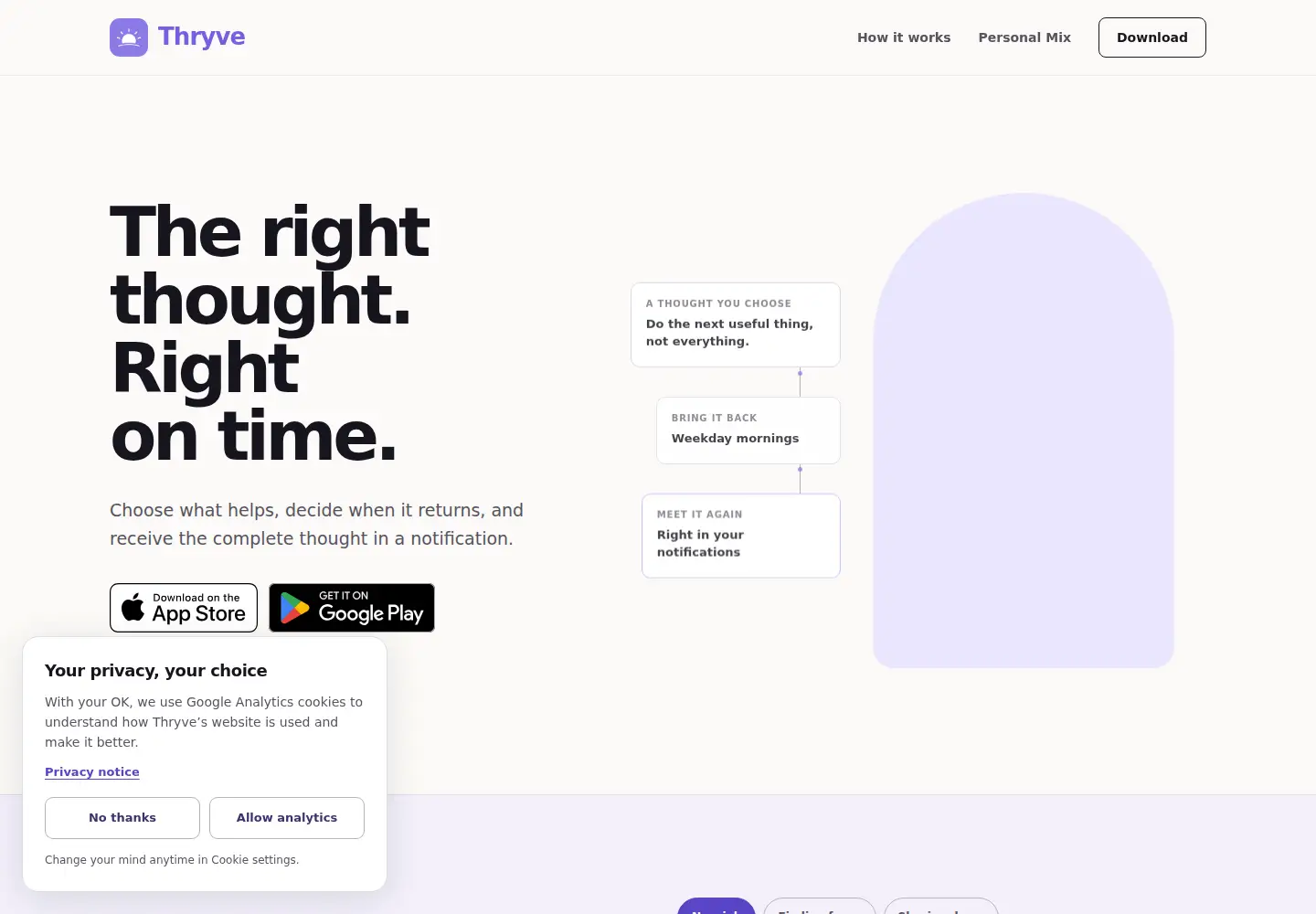 Captured homepage of getthryve.app in the current scan