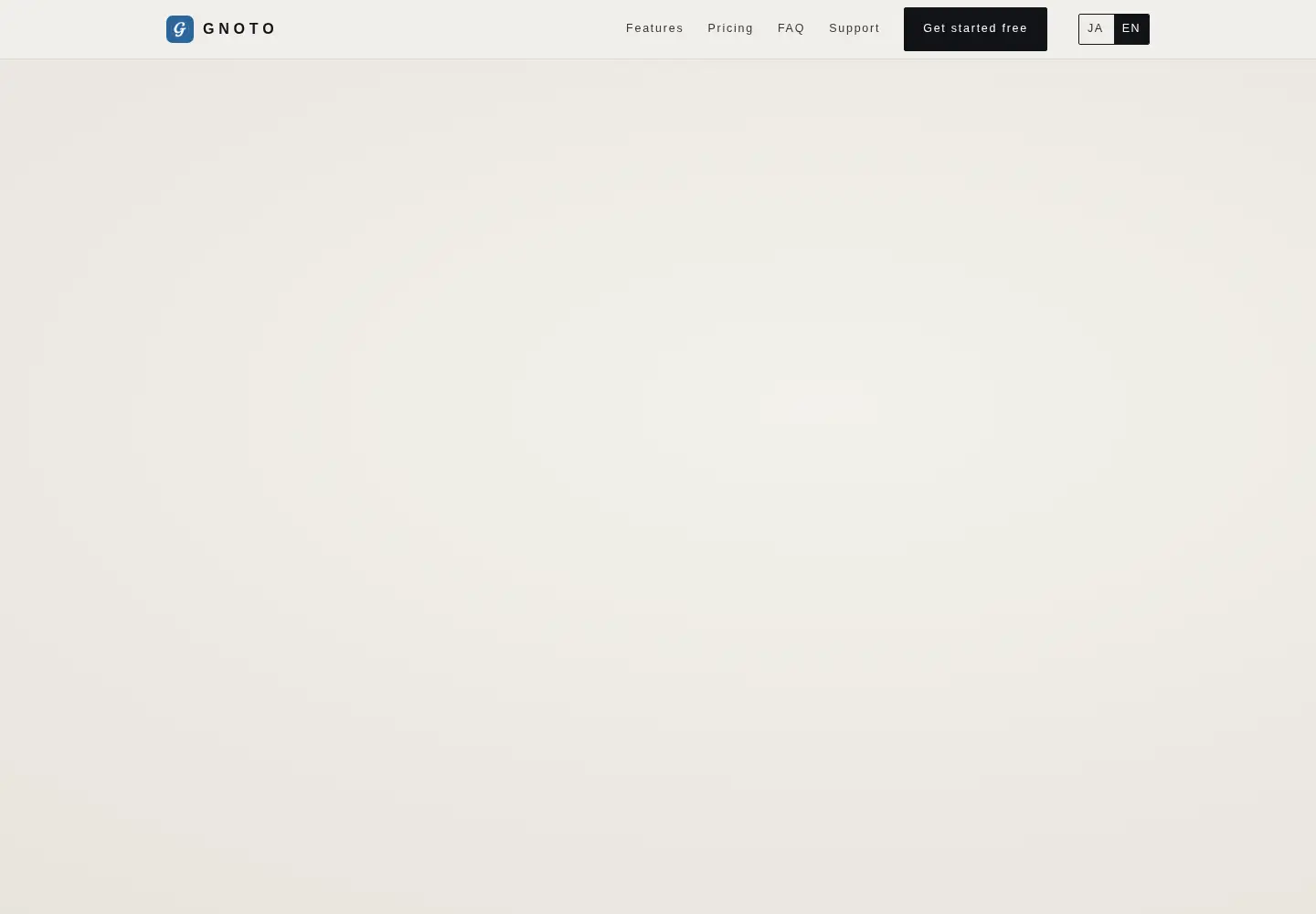 Captured homepage of gnoto.app in the current scan