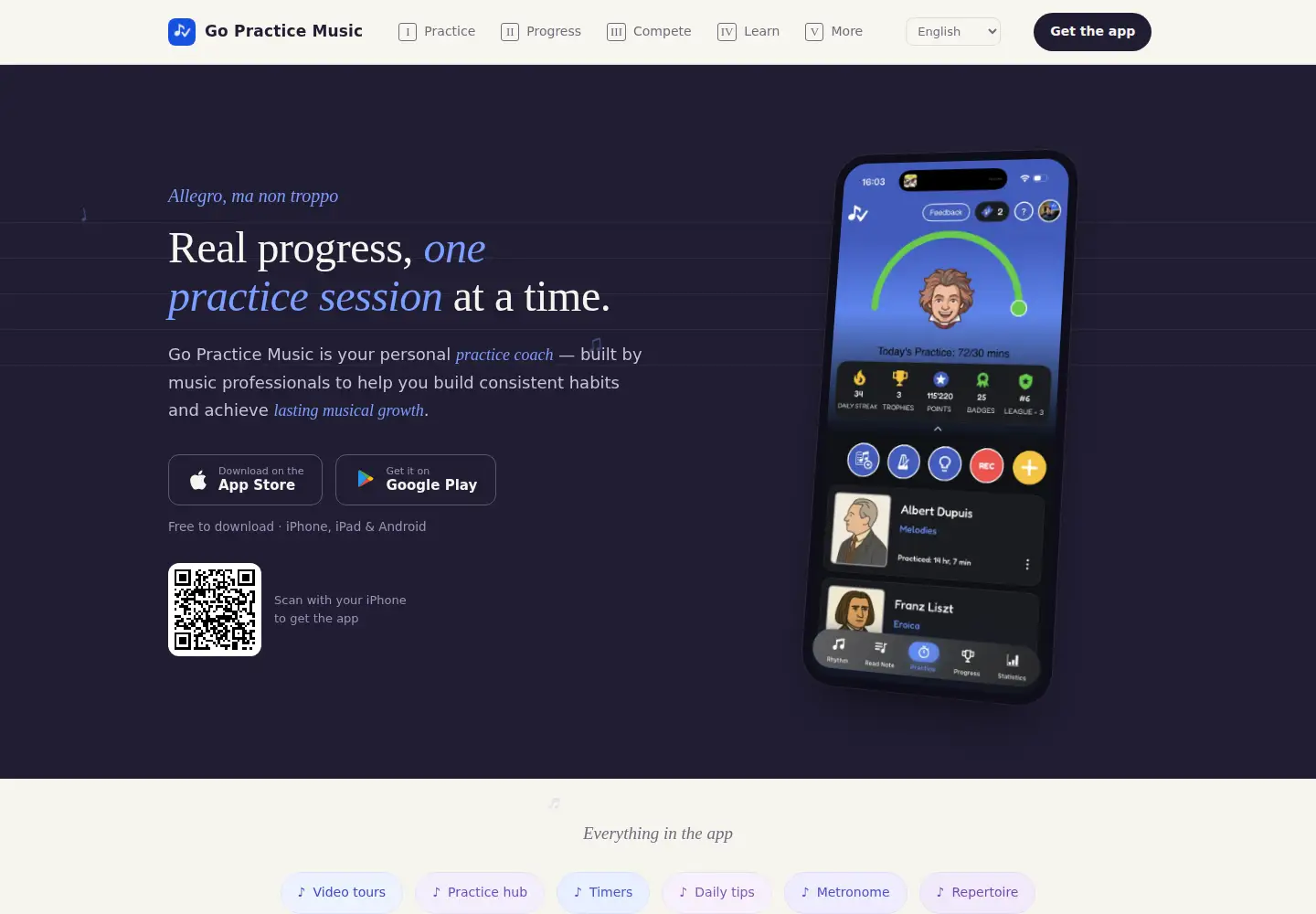 Screenshot of gopractice.app