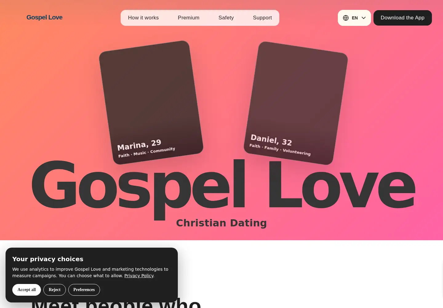 Screenshot of gospellove.app