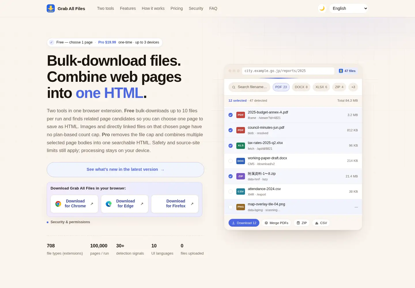 Screenshot of grab-all-files.app