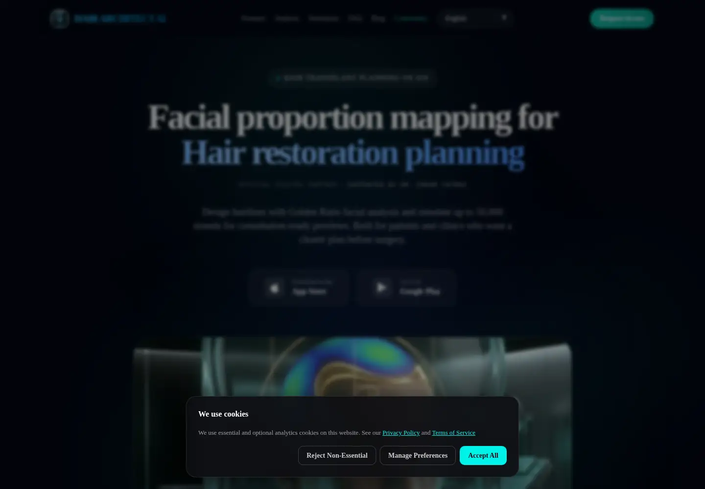 Captured homepage of hairarchitect.app in the current scan