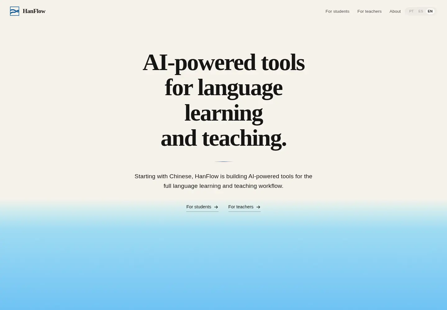 Captured homepage of hanflow.app in the current scan