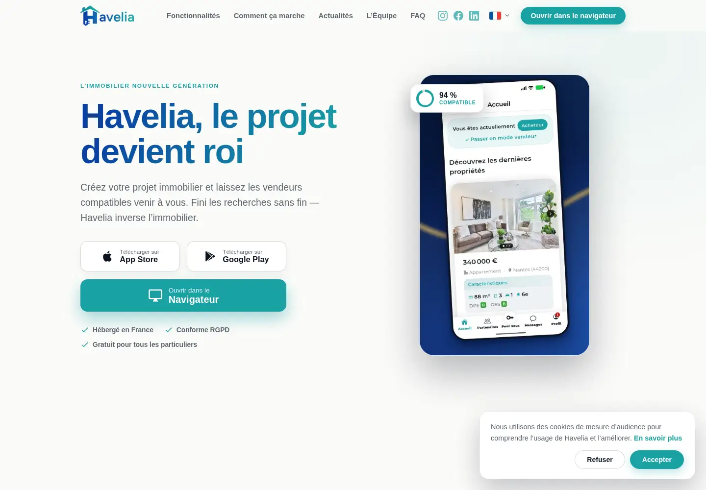 Screenshot of havelia.app