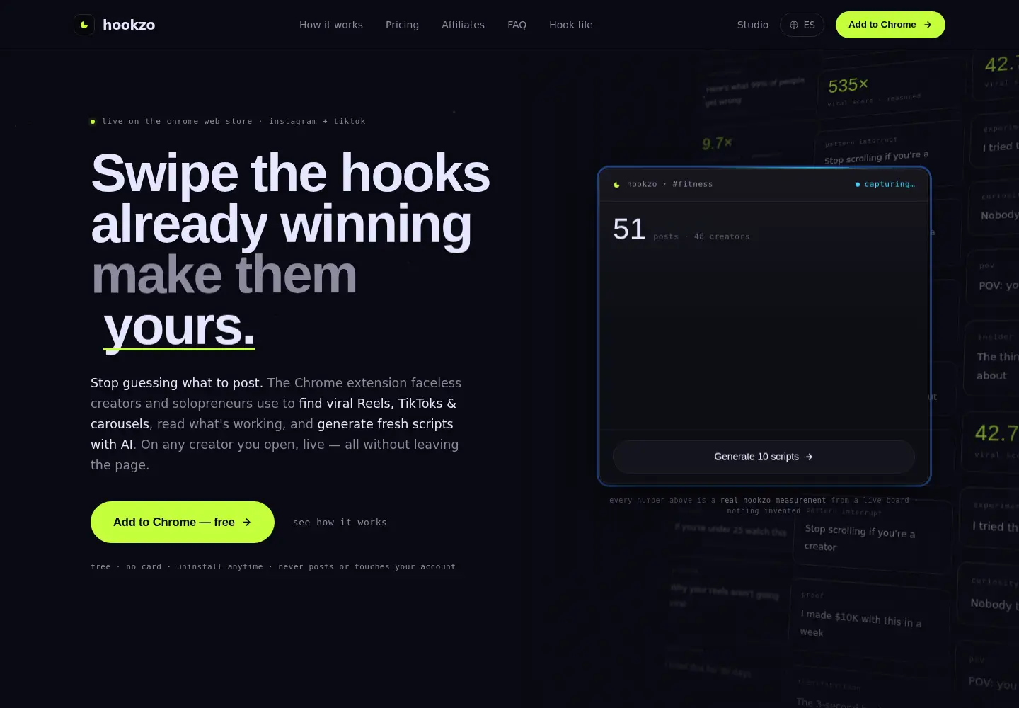 Screenshot of hookzo.app