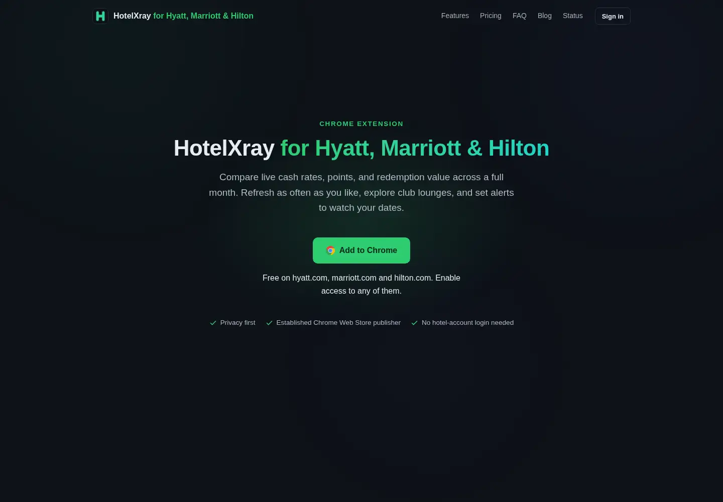 Screenshot of hotelxray.app