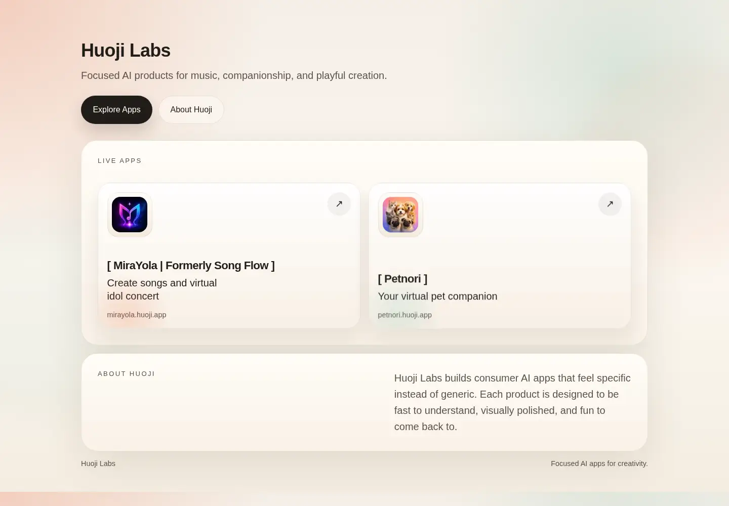 Captured homepage of huoji.app in the current scan