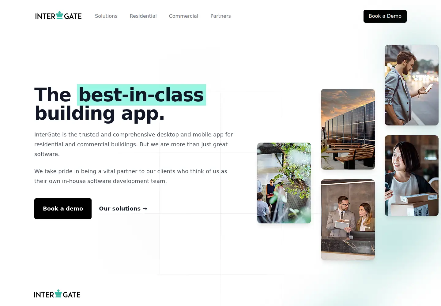 Captured homepage of intergate.app in the current scan