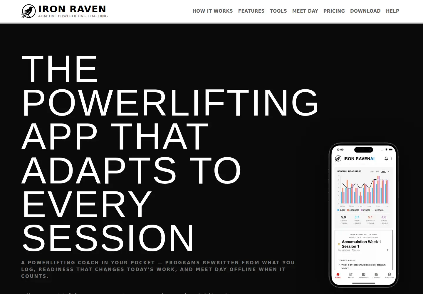 Screenshot of ironraven.app