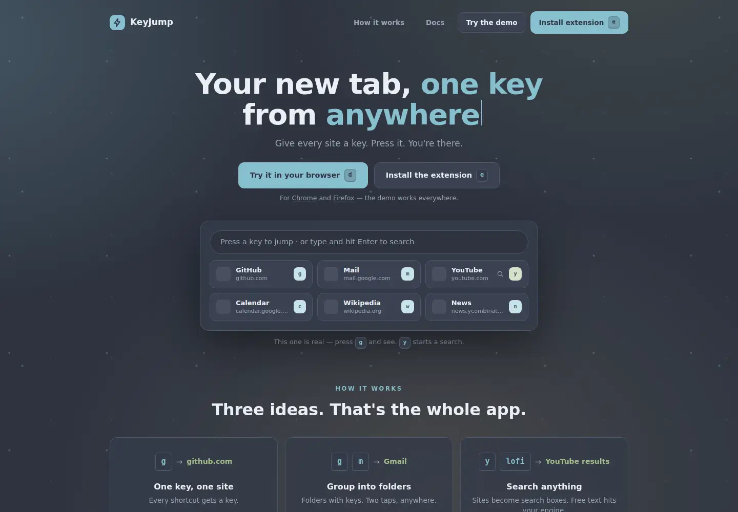 Captured homepage of keyjump.app in the current scan