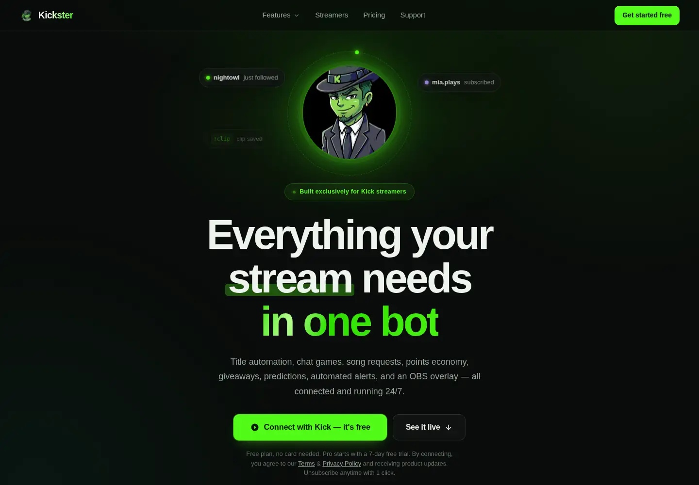 Screenshot of kickster.app