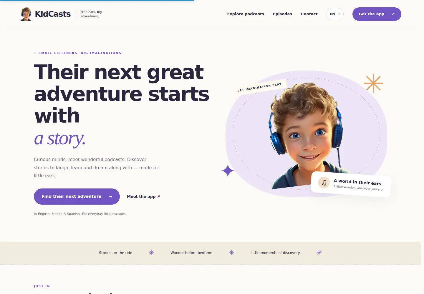 Screenshot of kidcasts.app