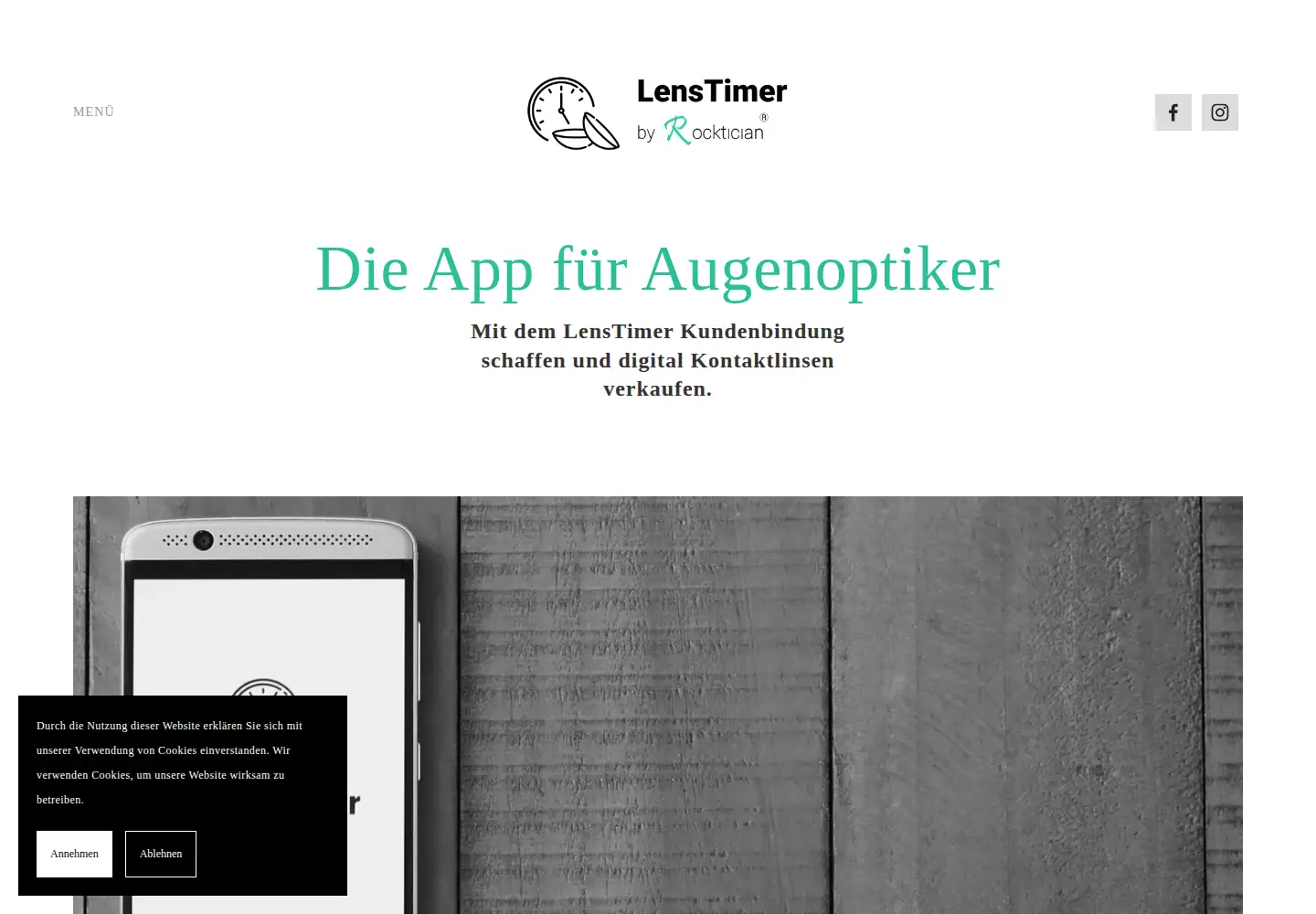 Captured homepage of kontaktlinsen.app in the current scan