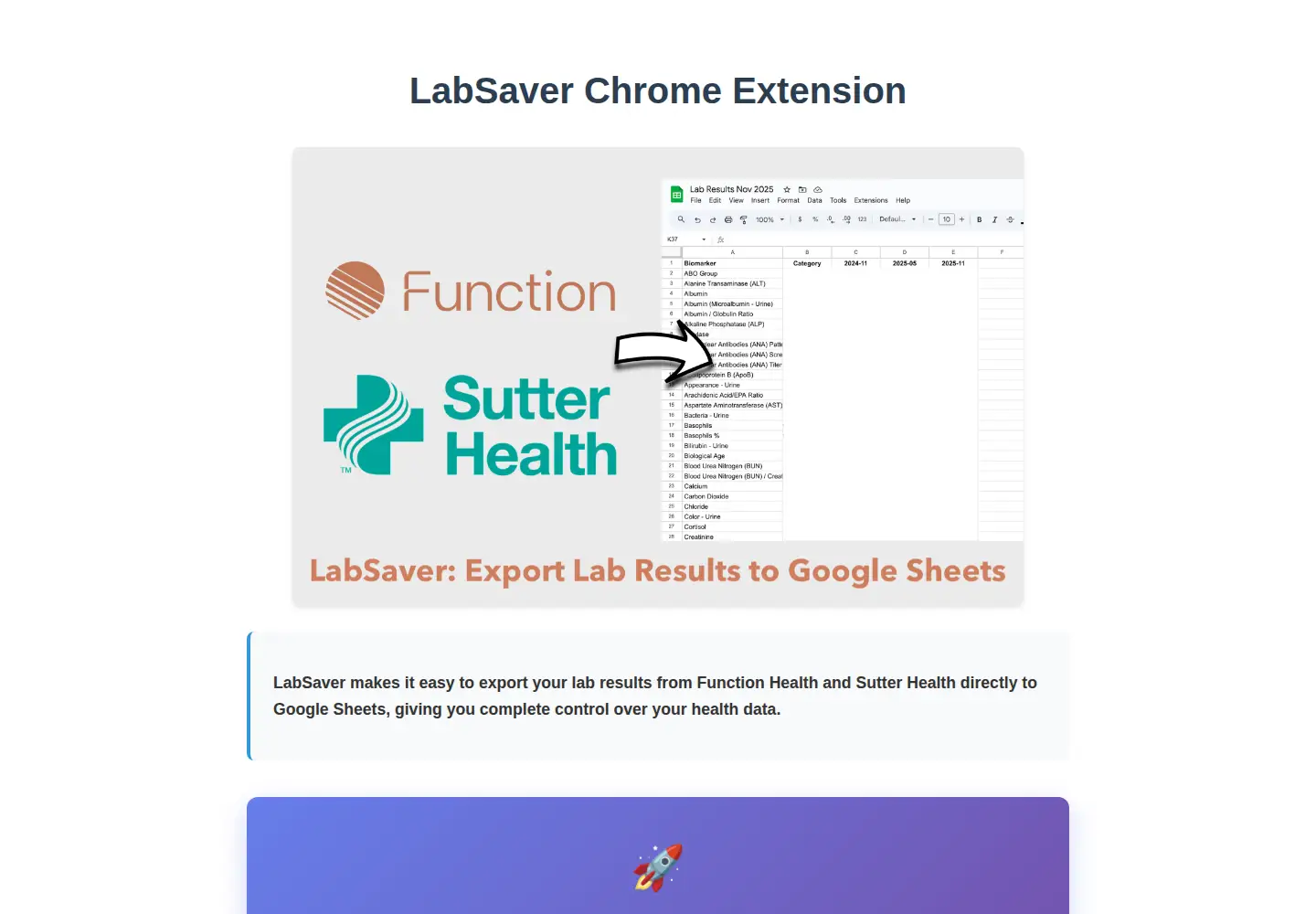 Captured homepage of labsaver.app in the current scan