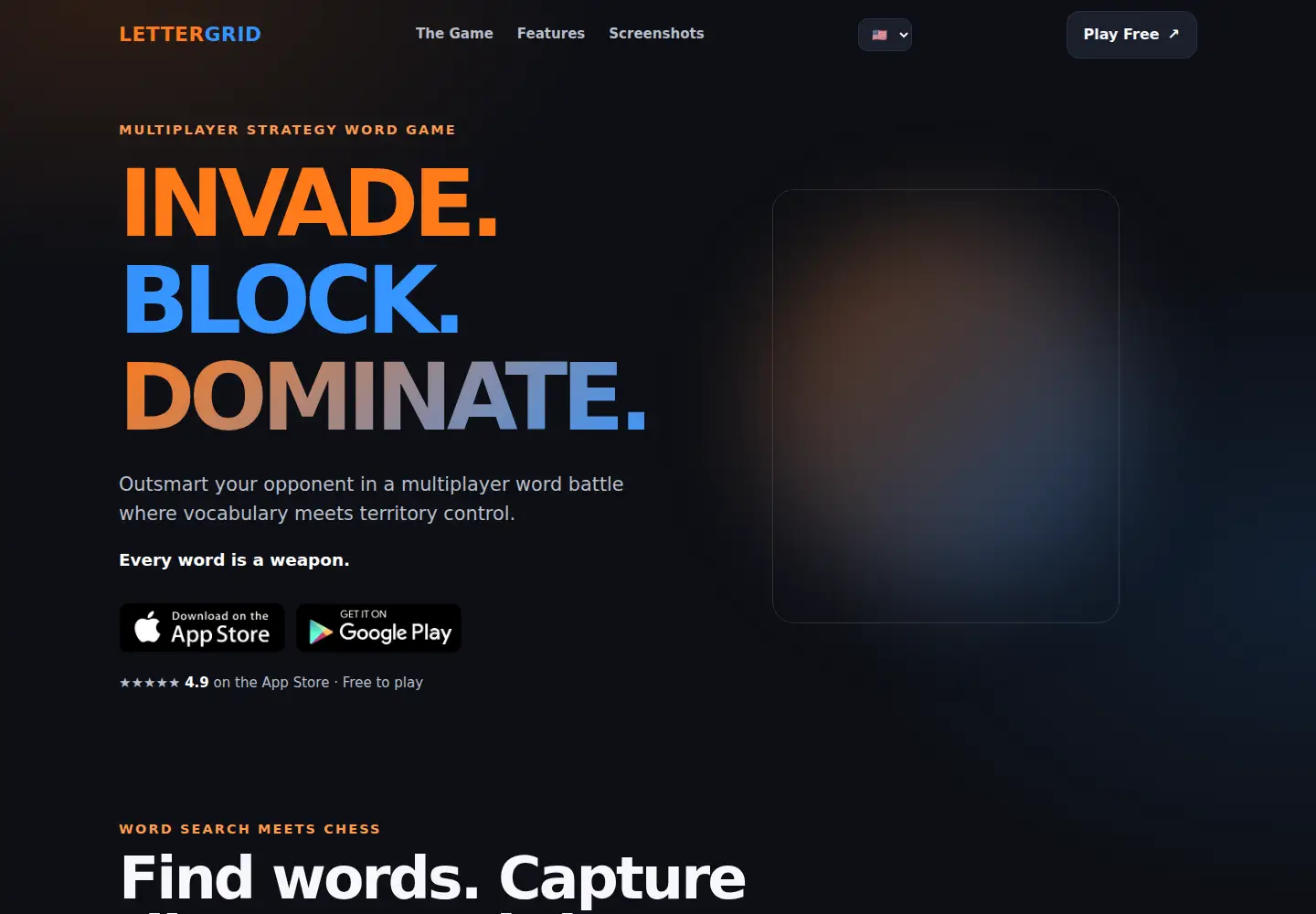 Captured homepage of lettergrid.app in the current scan