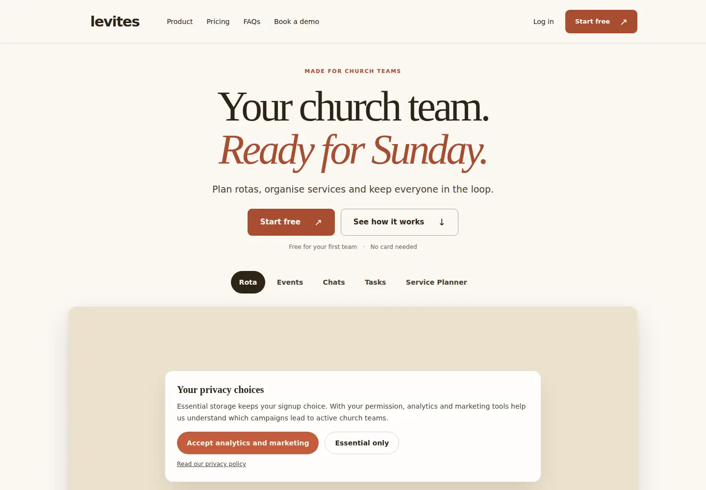 Screenshot of levites.app