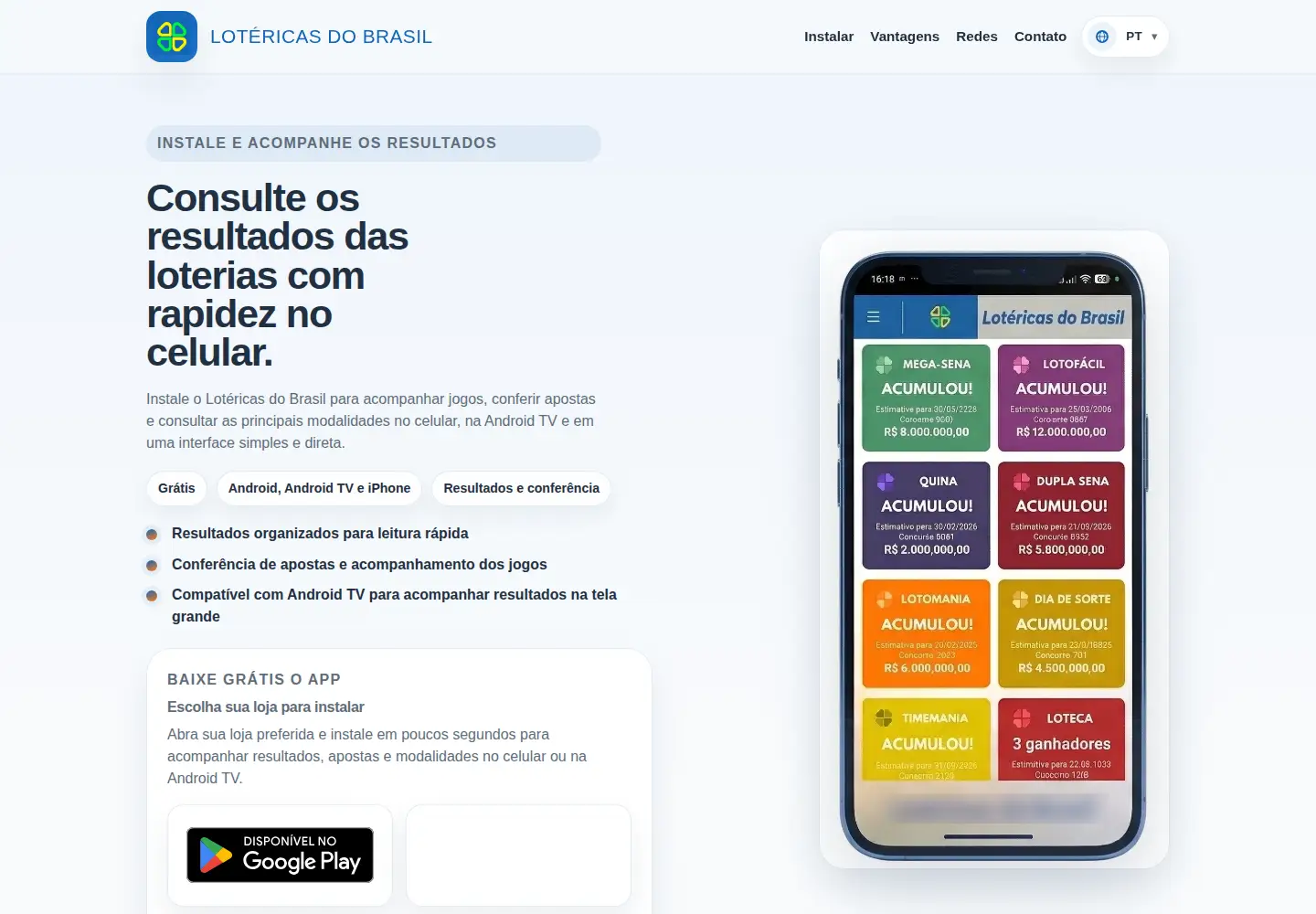 Screenshot of lotericas.app
