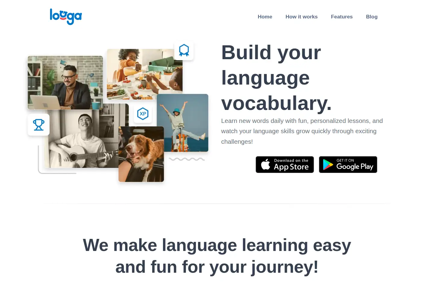 Captured homepage of louga.app in the current scan