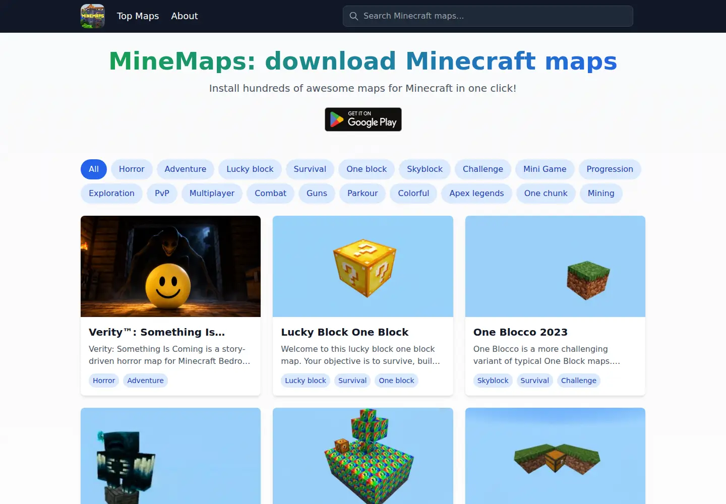 Captured homepage of mcpe.app in the current scan
