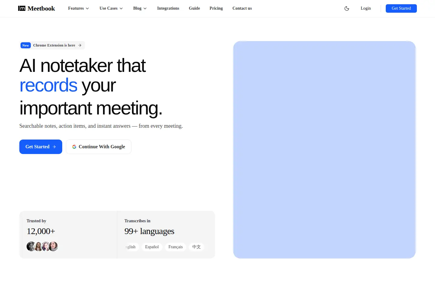 Screenshot of meetbook.app