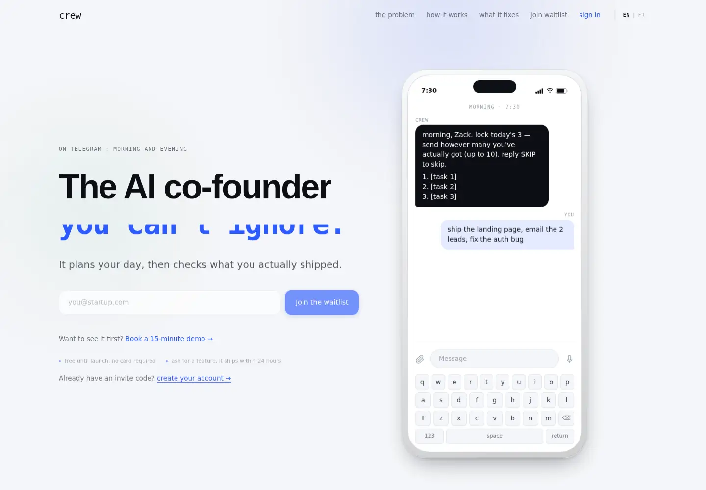 Screenshot of meetcrew.app