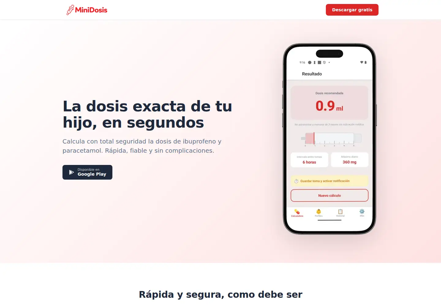 Screenshot of minidosis.app