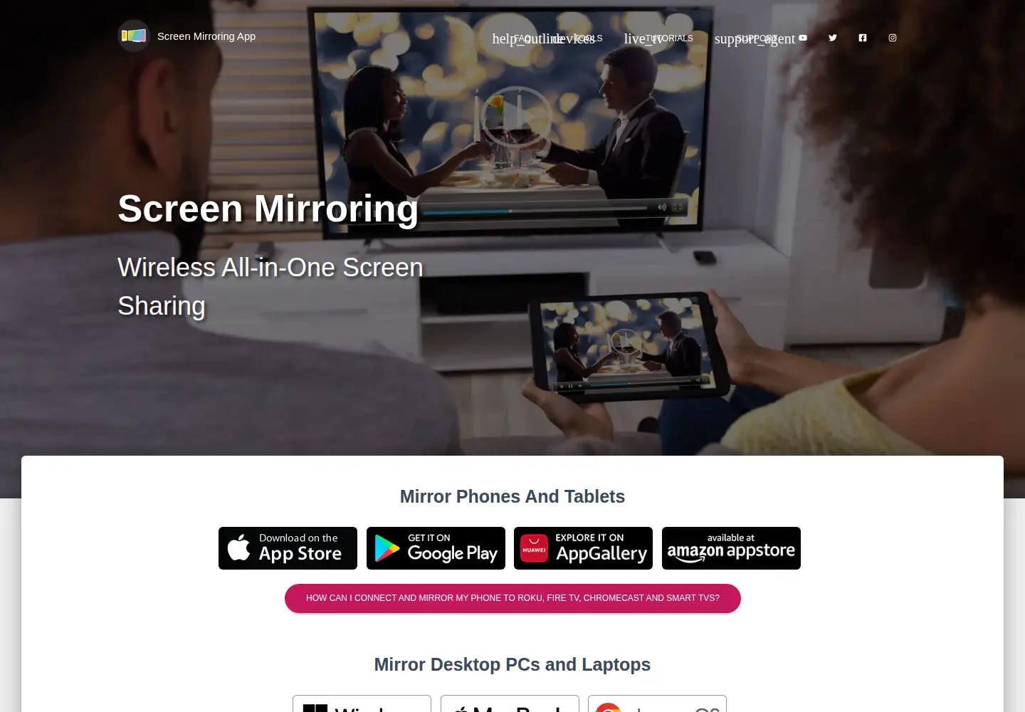 Screenshot of mirroring.app