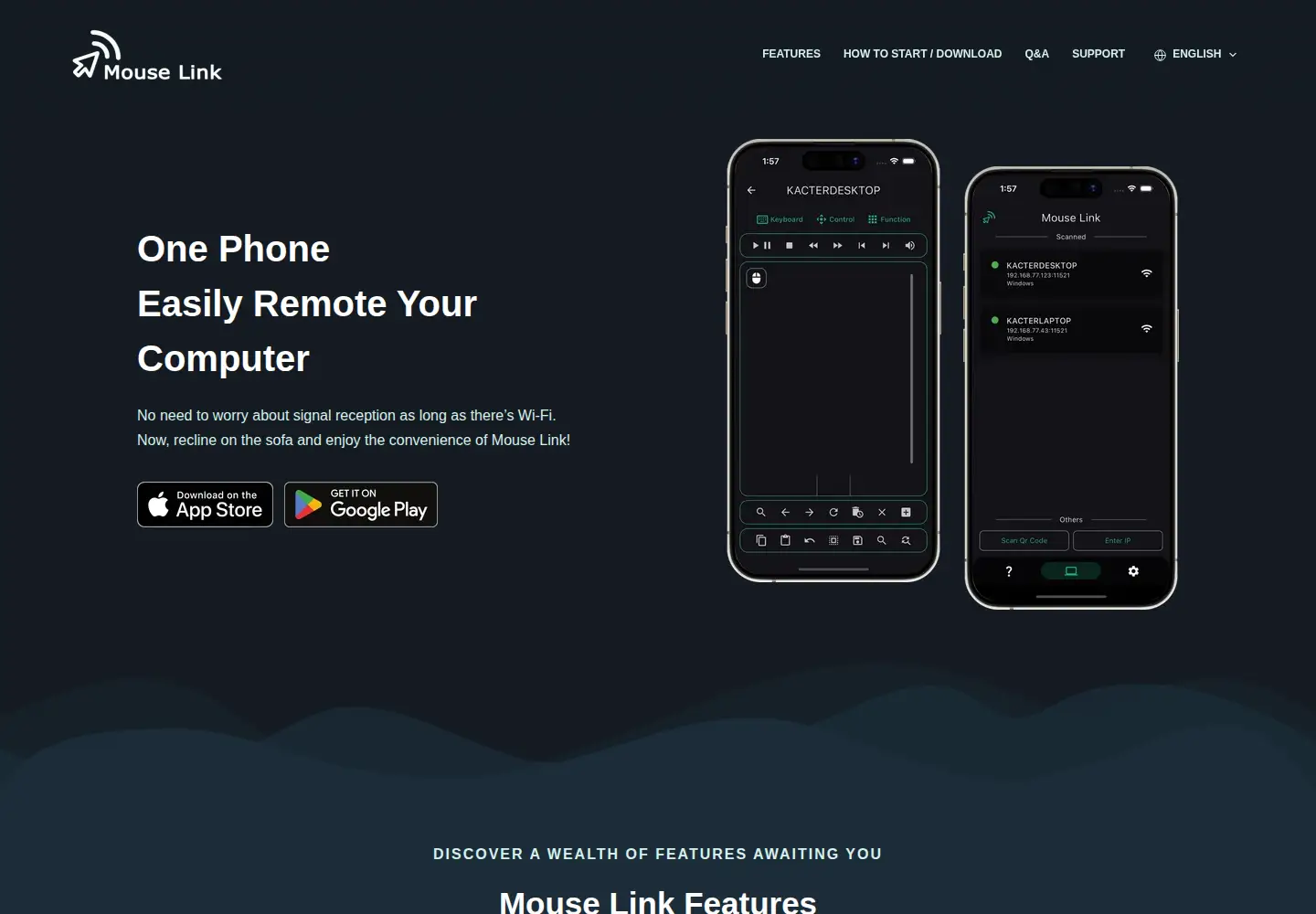 Screenshot of mouselink.app